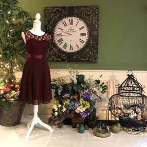 Short Lace chiffon bridesmaid party dress